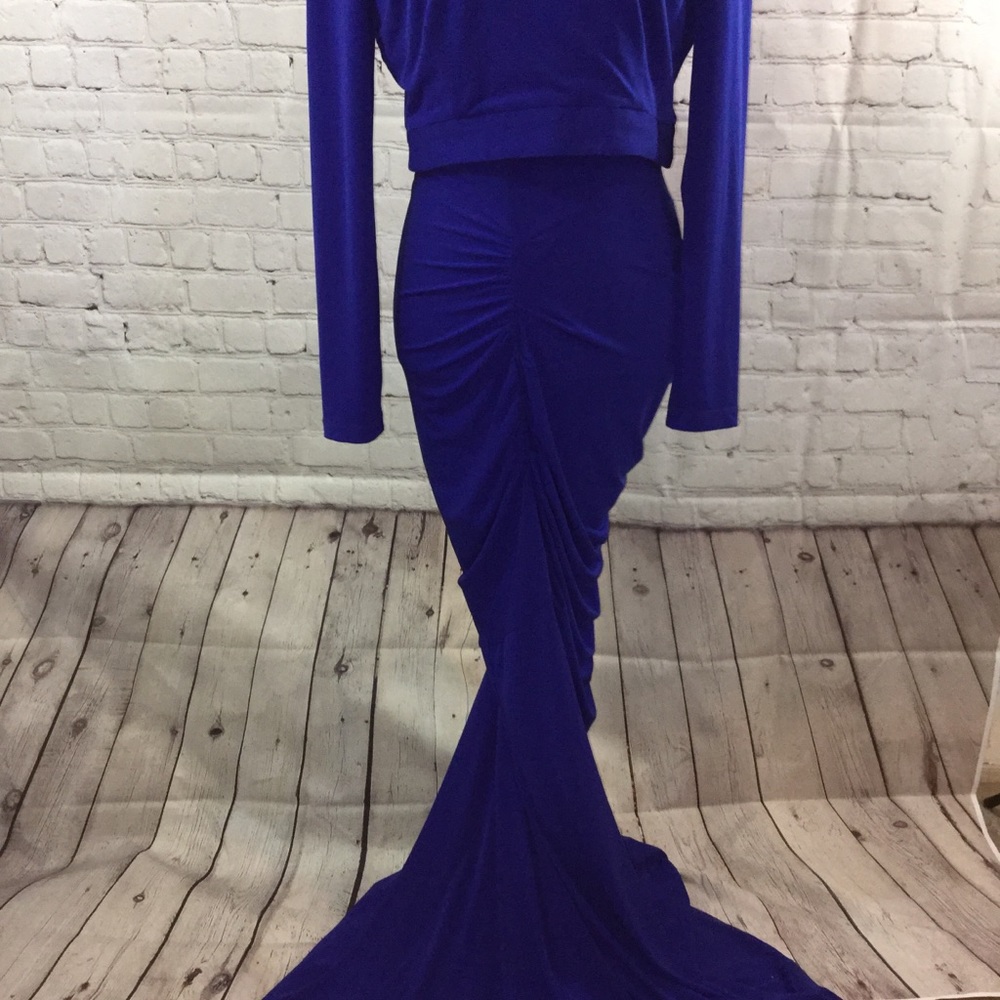 Issue Two-piece rhinestone mock neck dress - Picture 3 of 4